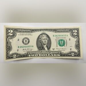 ** 2017A $2 Bill - Fancy Serial Number/Doubles/33 (Collectible Currency) **